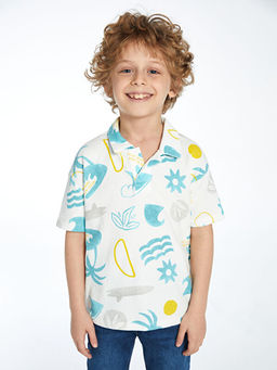 Resort Yaka Bask?l? Erkek ?ocuk Ti??rt