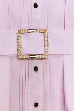 BELTED POPLIN MIDI DRESS - Zara фото 6