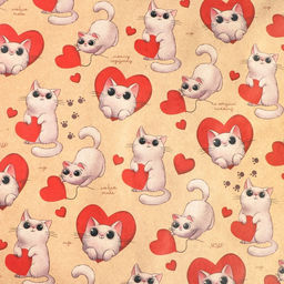 Цена за 10 шт. Бумага упаковочная крафтовая «Моему сердечку», 50 х 70 см