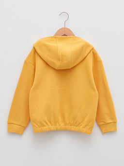Kap??onlu Bask?l? Uzun Kollu K?z ?ocuk Sweatshirt - Waikiki фото 2