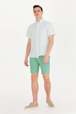 Мужская светло -голубая рубашка с коротким рукавом в корзине - U.s. polo assn фото 4