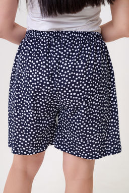 Шорты женские из кулирки Цветник горошек на темно-синем - Амадэль фото 8