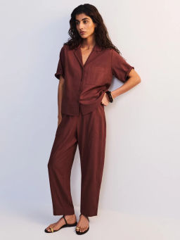 Льняные брюки с эластичным поясом ZR2605012106-21 / Zarina