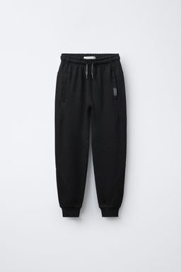 PANTAL?N FELPA INTERLOCK COMBINADO PIQU? / Negro