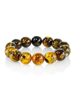 Браслет из натурального формованного текстурного янтаря Метеорит