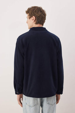 Lacivert Polar Regular/Normal Kesim Cep Detayl? Gomlek TMNAW26GO00028 - Trendyolmilla фото 5