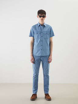 Regular Fit K?sa Kollu Erkek Jean G?mlek