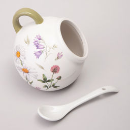 СОЛОНКА С ЛОЖКОЙ AGNESS FLOWER STORY 9,5*10 СМ 170 МЛ