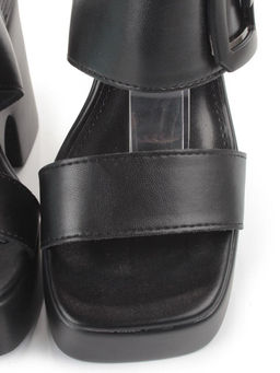 08-PEY330-2 BLACK Босоножки женские (натуральная кожа)