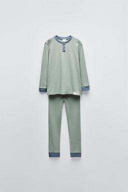 6-14 YEARS/ PLAIN HENLEY PYJAMAS