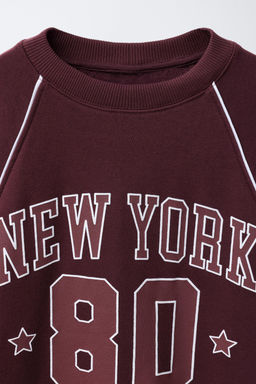 RAGLAN SLEEVE SLOGAN AND NUMBER SWEATSHIRT - Zara фото 3