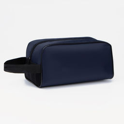 Косметичка на молнии с ручкой, объёмная, большая, тёмно-синяя