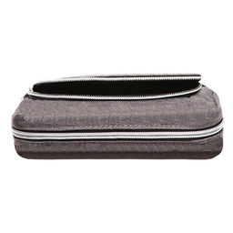 Пенал школьный Calligrata, мягкий, 2 отделения, 100×210×65 мм, объёмный, серый