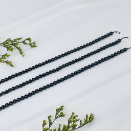 Бусины для украшений из черного Турмалина (Шерл) (62 бусины) 38 см