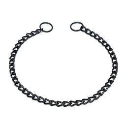 Ошейник - удавка металлический однорядный, 55 см, толщина проволоки 2,5 мм, черный - Пижон фото 2