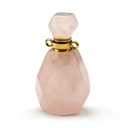 Парфюмерный флакон-кулон из розового кварца 20*14*36мм