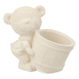 Заготовка для декорирования Love2art ТА-09 Кашпо гипс 9 х 10 х 6 см 1 шт Медведь с горшочком