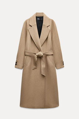 LONGLINE BELTED WOOL BLEND COAT - Zara фото 7