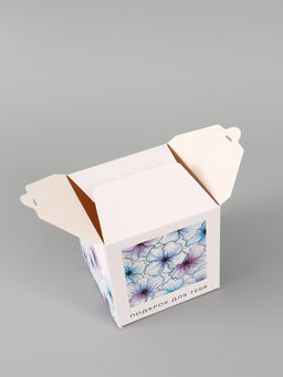 Цена за 10 шт. Коробка подарочная складная «Акварельные цветы», 12×12×12 см