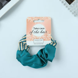 Цена за 3 шт. Резинка для волос «Орбита», половинка полоски, 8 см, жёлто-зелёная