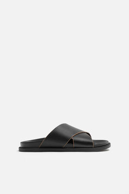 CRISS-CROSS LEATHER SANDALS - Zara фото 6