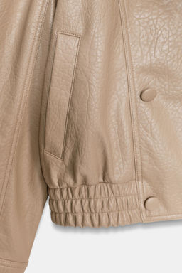 CHAQUETA BOMBER EFECTO PIEL / Piedra - Zara фото 9