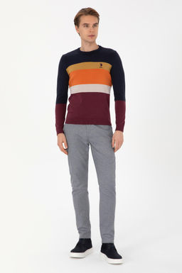 Erkek Slim Fit Saks Kanvas Pantolon