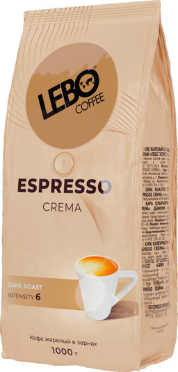 LEBO. Espresso. Crema (зерновой) 1 кг. мягкая упаковка