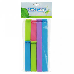 Зажим для полиэтиленовых пакетов пластмассовый "Классик" 6 штук: 5,5х1,5см - 2 штуки; 8х1,5см - 2 штуки; 14х1,5см - 2 штуки, в упаковке (Китай)