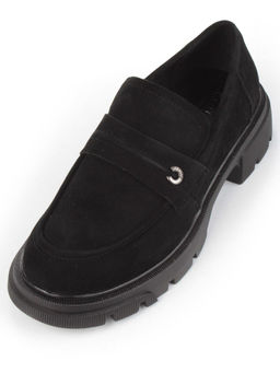 01-C1819-2 BLACK Ботинки демисезонные женские (натуральная замша)