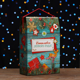 Коробка подарочная Сумка бирюзовая, 22,5 х 34 х 10 см