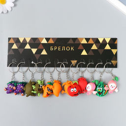 Цена за 12 шт. Брелок резина Фруктики-смайлики МИКС 2,7х2,6х1,6 см - Simaland фото 5