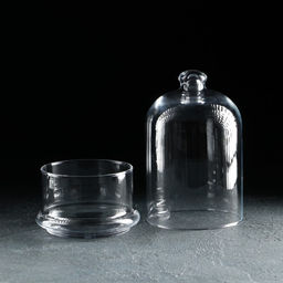 Блюдо сервировочное Paşabahçe Patisserie midi, d=11,5 см, стекло, с купольной крышкой, прозрачное