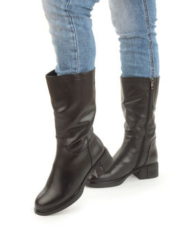 Z4230M BLACK Сапоги зимние женские (натуральная кожа, натуральный мех)