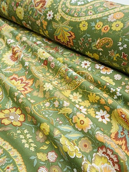 Сатин Турецкий мотив цв.кленово-зеленый, ш.2.5м, хлопок-100%, 120гр/м.кв