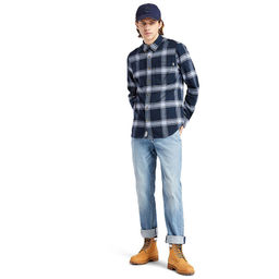 Рубашка Timberland Shirt Heavy Flannel Check Regular синяя  фото 2