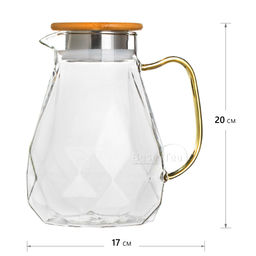 Кувшин Бриллиант, стекло 1700 мл, грани/желтая ручка - Fujian Province Guang Fu Tea фото 3