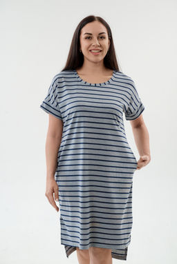 Туника женская из вискозы Полоса серо-черный - Амадэль фото 6