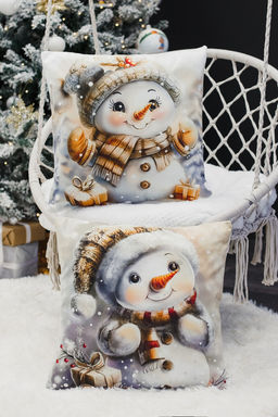 Наволочка декоративная новогодняя 2 шт 3D эффект велюр