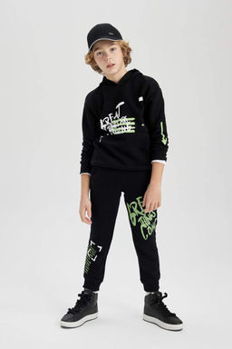 Толстовка оверсайз с капюшоном и принтом для мальчиков - Defacto фото 5