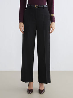 Beli Kemerli Geni? Pa?a Kad?n Pantolon