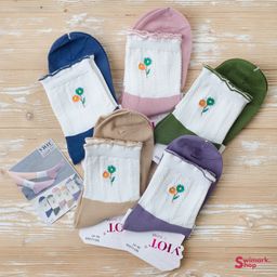 Носочки женские высокие цветные LL628-13, 10 пар в уп.