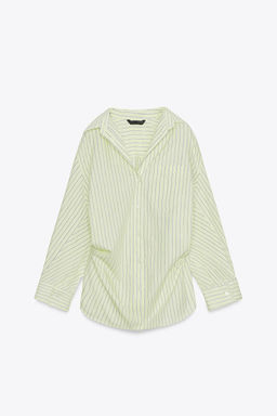 OVERSIZE STRIPED POPLIN SHIRT - Zara фото 5