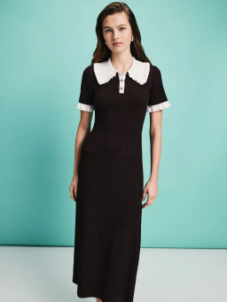 Вязаное платье миди с вискозой в составе / Zarina фото 8