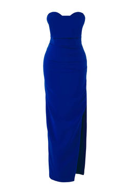 TRENDYOLMILLA Siyah Vucuda Oturan Korse Detayl? Dokuma Dugun/Nikah Uzun S?k Abiye Elbise TPRSS24AE00069  фото 13