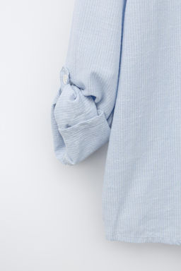 CAMISA ALGOD?N RAYAS / Azul - Zara фото 6