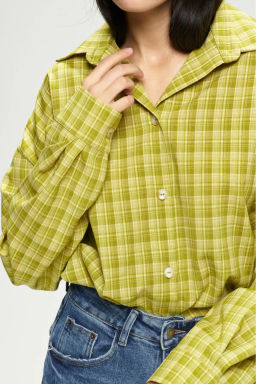 Рубашка Oversized в клетку Lime - Erist store фото 5