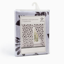 Комплект штор для кухни с подхватами Этель «Impression» 145×180 см - 2 шт., 100% п/э