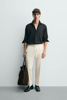 PANTAL?N CINTURA JOGGER CONFORT / Crudo medio