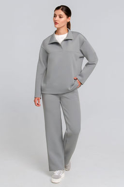 Арт. 2803 Костюм с брюками женский 48-54(4 шт) Цвет:серый